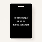 Aangepast VIP Al Toegangsconcert Badge (Achterkant)