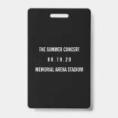 Aangepast VIP All Access Concert Badge (Achterkant)