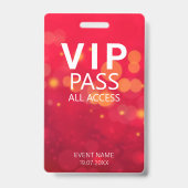 Aangepast VIP All Access Evenement Bokeh Bollen Ro Badge (Voorzijde)