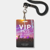 Aangepast VIP All Access-evenement Paarse Badge (Voorzijde met lanyard)