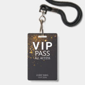 Aangepast VIP All Access Event Bokeh Glitter Badge (Voorzijde met lanyard)
