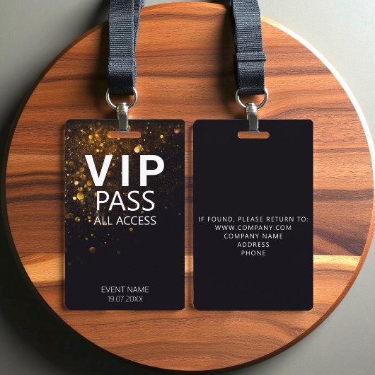 Aangepast VIP All Access Event Bokeh Glitter Badge