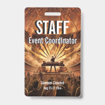 Aangepast VIP All Access Festivalpas Concert Badge