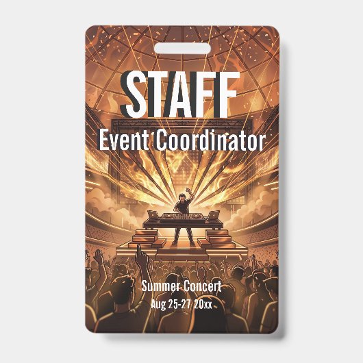 Aangepast VIP All Access Festivalpas Concert Badge (Voorzijde)