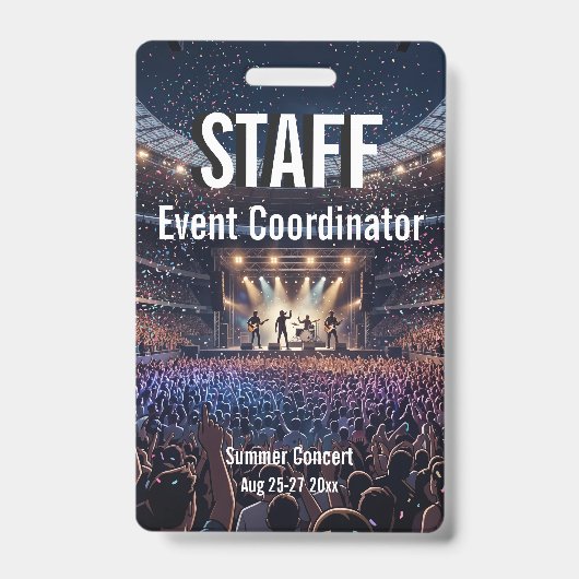 Aangepast VIP All Access Festivalpas Concert Badge (Voorzijde)