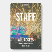 Aangepast VIP All Access Pas Concert Badge (Achterkant)