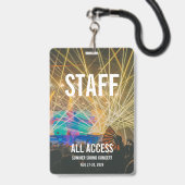 Aangepast VIP All Access Pas Concert Badge (Voorzijde met lanyard)