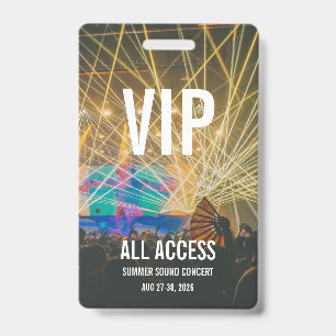 Aangepast VIP All Access Pass Concert Badge