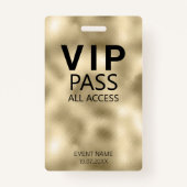 Aangepast VIP Alle toegang QR Code Event Gold Foil Badge (Voorkant)