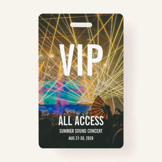 Aangepast VIP Alle toegangspasjesconcertbadge Badge (Voorkant)
