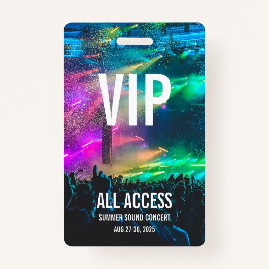 Aangepast VIP Alle toegangspasjesconcertbadge Badge (Voorkant)