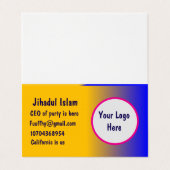 Aangepast Visitekaartje (Buitenkant ongevouwen)