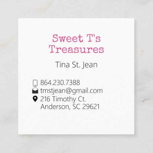 Aangepast Visitekaartje (Achterkant)