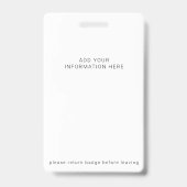 Aangepast visitekaartje badge (Achterkant)
