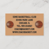 Aangepast Visitekaartje Basketball Coach (Achterkant)