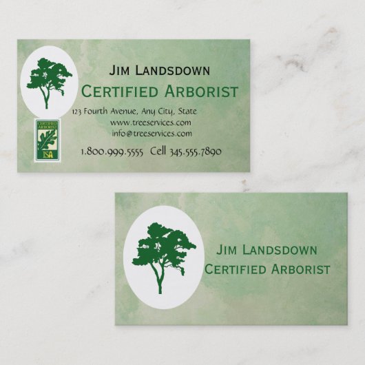 Aangepast Visitekaartje boomborist (Voorkant / Achterkant)