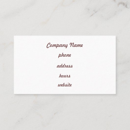 Aangepast Visitekaartje Chocolade Gingham (Achterkant)