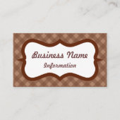 Aangepast Visitekaartje Chocolade Gingham (Voorkant)
