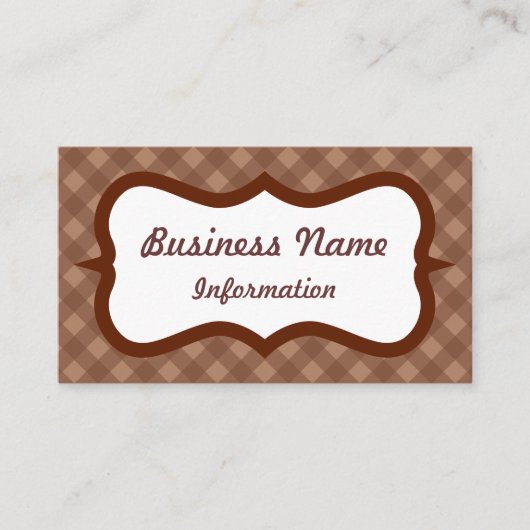Aangepast Visitekaartje Chocolade Gingham (Voorkant)