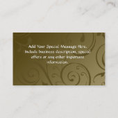 Aangepast Visitekaartje, Chocolade Swirl Design Visitekaartje (Achterkant)