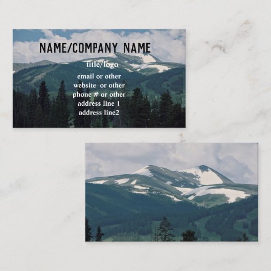 aangepast visitekaartje fotokunst in berglandschap (Voorkant / Achterkant)