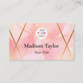 Aangepast Visitekaartje in Roze Goud Moderne QR-co