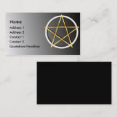 Aangepast Visitekaartje KRW Gold Wiccan Pentagram (Voorkant / Achterkant)