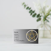 Aangepast Visitekaartje KRW Gold Wiccan Pentagram (Staand voorkant)