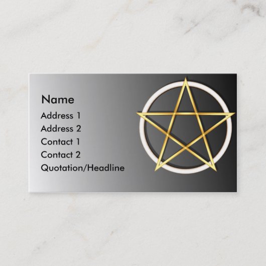 Aangepast Visitekaartje KRW Gold Wiccan Pentagram (Voorkant)