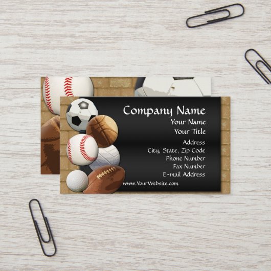 Aangepast Visitekaartje, Ontwerp Online Sport Them Visitekaartje (Voorkant / Achterkant in situ)