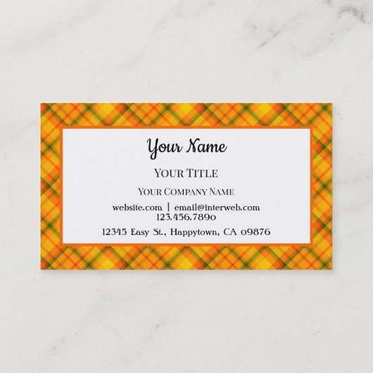 Aangepast Visitekaartje Oranje geel patroon (Achterkant)