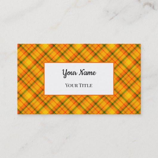 Aangepast Visitekaartje Oranje geel patroon (Voorkant)