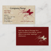 Aangepast Visitekaartje, rode crème vlinder ontwer Visitekaartje (Voorkant / Achterkant)