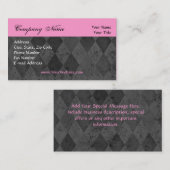 Aangepast Visitekaartje, Roze en Zwart Ontwerp Visitekaartje (Voorkant / Achterkant)