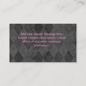 Aangepast Visitekaartje, Roze en Zwart Ontwerp Visitekaartje (Achterkant)