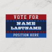Aangepast Visitekaartje Sjabloon politieke campagn (Voorkant)