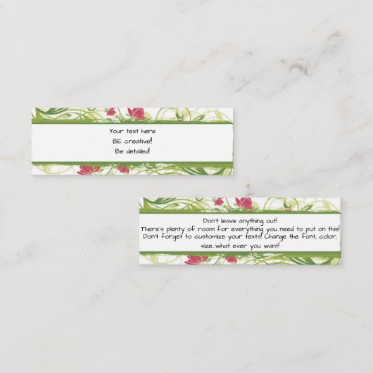 Aangepast Visitekaartje van Floral (Voorkant / Achterkant)