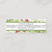 Aangepast Visitekaartje van Floral (Achterkant)