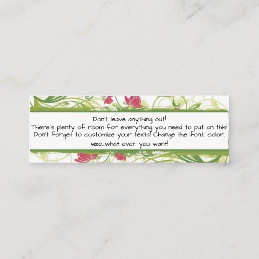 Aangepast Visitekaartje van Floral (Achterkant)