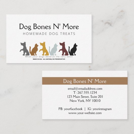 Aangepast Visitekaartje van Gourmet Dog verwerkt b (Voorkant / Achterkant)