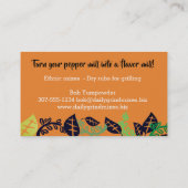 Aangepast visitekaartje van kruidspecerijen van pe (Achterkant)