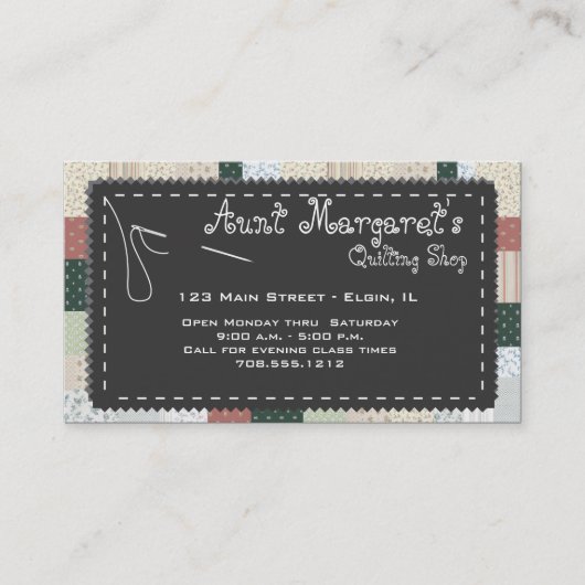 Aangepast Visitekaartje van Quilter (Voorkant)