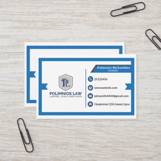 Aangepast Visitekaartje. Visitekaartje voor een ad (Voorkant / Achterkant in situ)