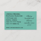Aangepast Visitekaartje voor aangepaste cupcakes f (Achterkant)