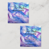 Aangepast Visitekaartje voor artistiek blauw vierk (Voorkant / Achterkant)