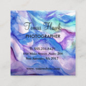 Aangepast Visitekaartje voor artistiek blauw vierk (Achterkant)