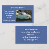 Aangepast Visitekaartje voor auto (Voorkant / Achterkant)