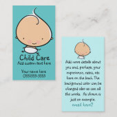 Aangepast visitekaartje voor babysitten of kinderv (Voorkant / Achterkant)