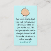 Aangepast visitekaartje voor babysitten of kinderv (Achterkant)