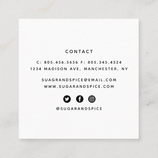 Aangepast Visitekaartje voor bakkerij (Achterkant)